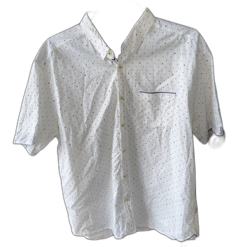 7 Diamonds Vision Quest Shirt Men's 2X Short Sleeve geometric pattern Button Up